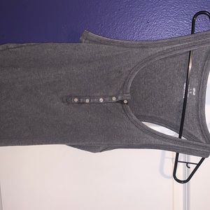 American eagle dark gray Henley tank